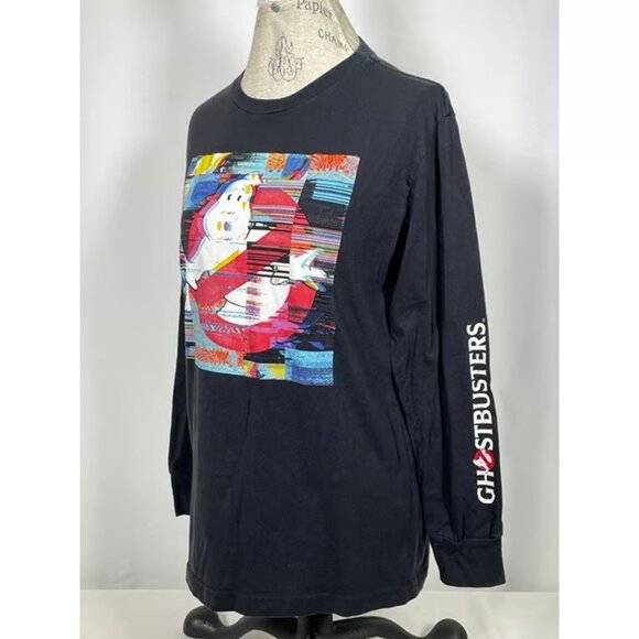 Ghostbusters Black Long Sleeve Static Logo T-Shirt Women's SMALL - Picture 4 of 4